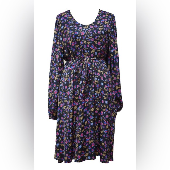 Midnight Floral Satin Dress - Picture 4 of 6